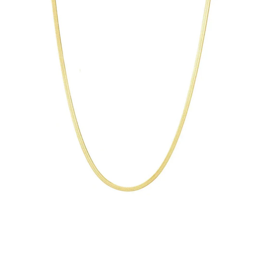 Flat Chain Necklace 18K - Lavina Jewelz