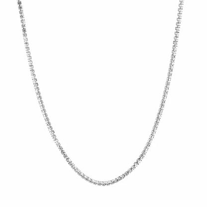 Tennis Necklace Thin Silver - Lavina