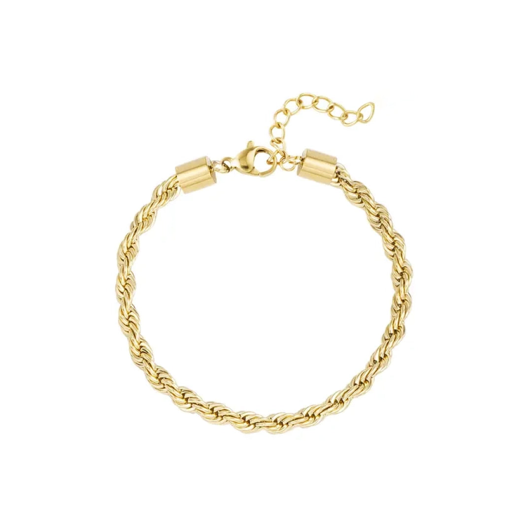 Gold Bold twisted rope bracelet - Lavina