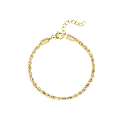 Gold classis twisted rope bracelet - Lavina