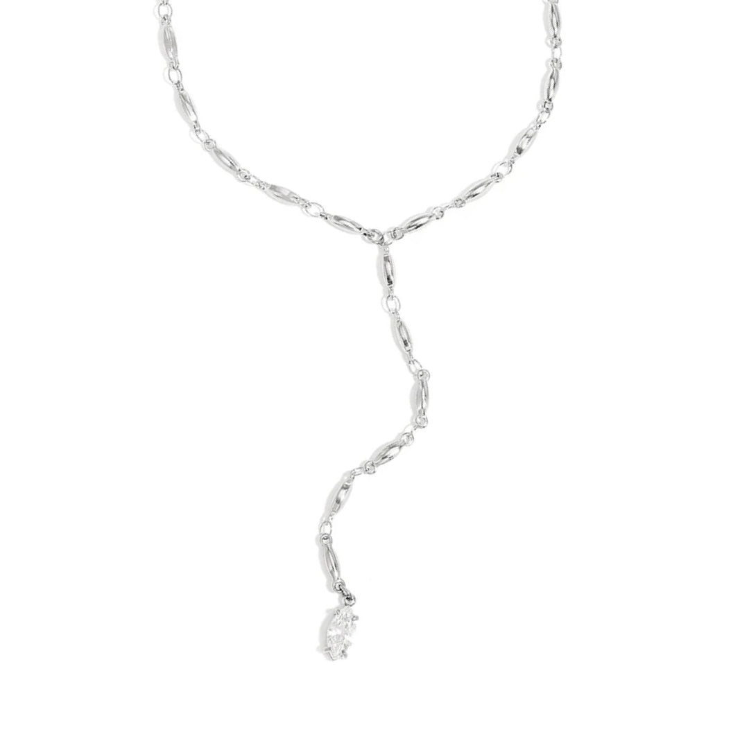 Zirconia Y Necklace